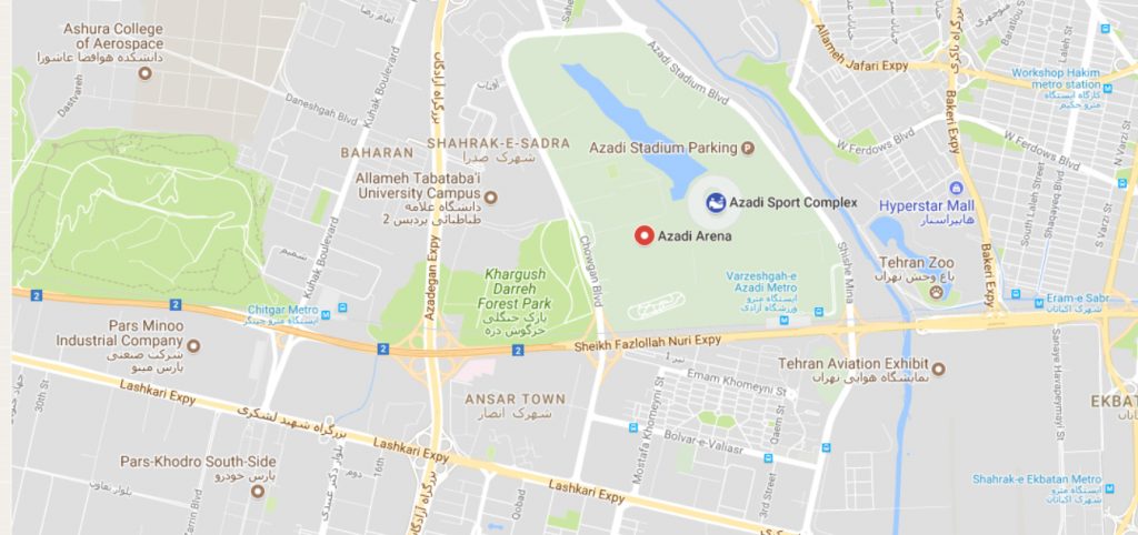 نقشه - مجموعه ورزشی آزادی