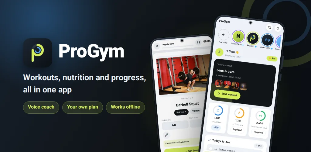 The ProGym app on a phone