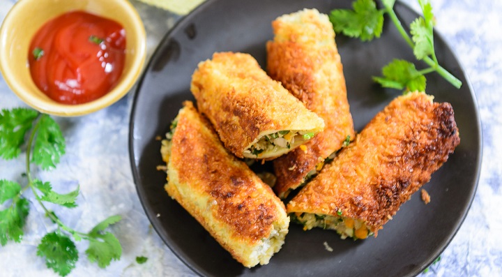 رول مرغ شکم پر